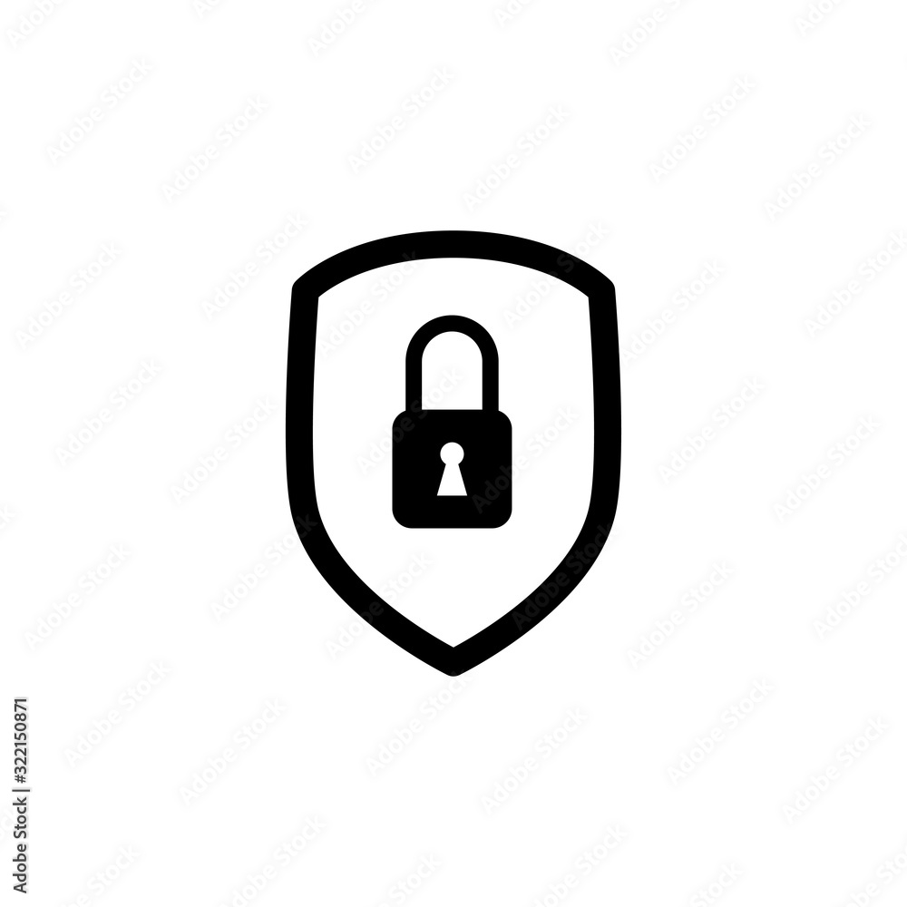 shield and padlock icon design vector logo template EPS 10
