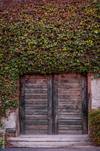 Old wooden doors of an old house in South Tyrol