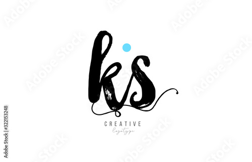 ks k s vintage letter alphabet combination logo icon handwritten design for company business. Suitable for a logotype