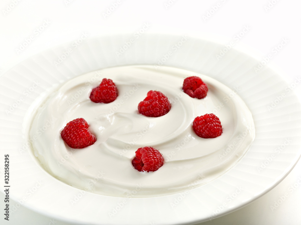 bowl of greek yogurt with fresh berries bowl of greek yogurt with fresh berries