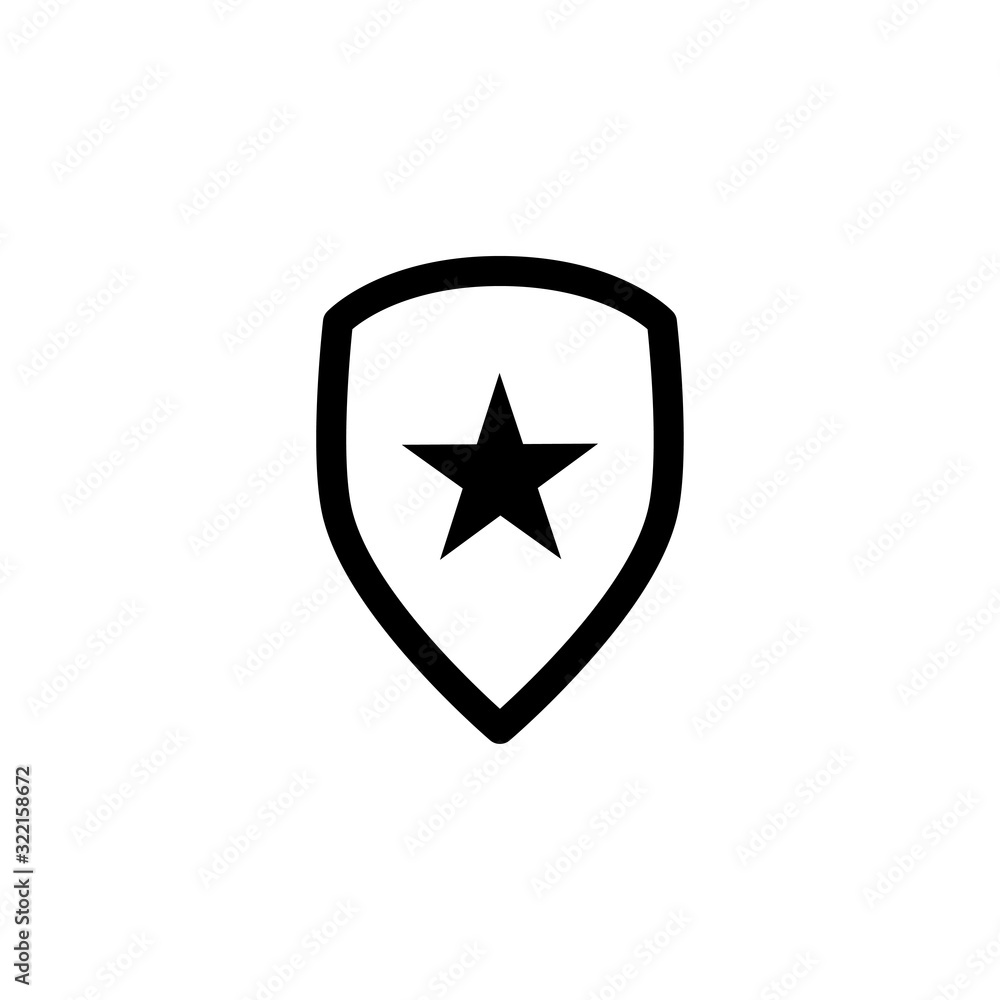 shield and star icon design vector logo template EPS 10