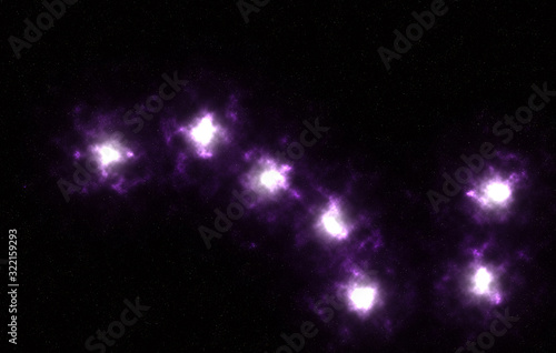 Big dipper in the form of nebulae against the background of the starry sky.