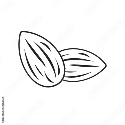 Almond Icon template black color editable. Almond Icon symbol Flat vector illustration for graphic and web design.