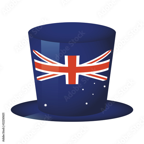 australian country flag in tophat