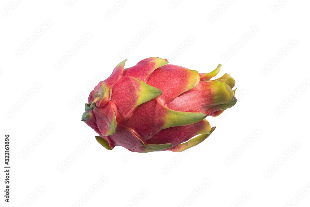 Pitaya, pitahaya, dragon fruit on a white isolated background. Exotic and tropical fruit.