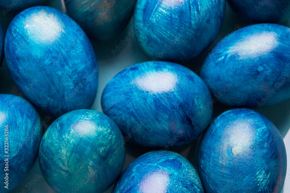 blue eggs with a tint on a white background for Easter blue eggs with a tint on a white background for Easter