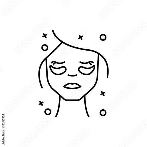 Face woman, eye patch icon. Simple line, outline vector elements of cosmetology and beauty icons for ui and ux, website or mobile application