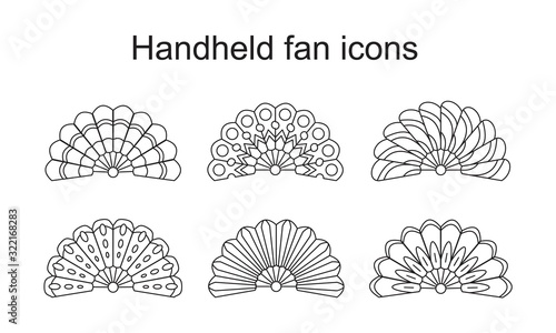 Handheld fan Icon template black color editable. Handheld fan Icon symbol Flat vector illustration for graphic and web design.