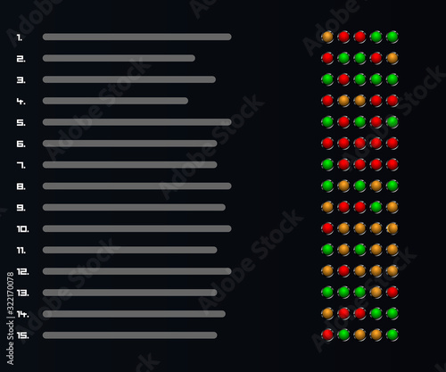 Soccer league table with the list of ranked sport teams and status of recent five games of each team win, lose or draw.