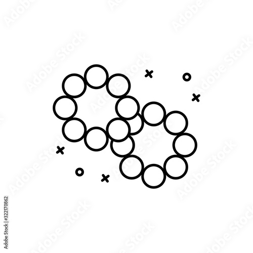 Beads, accessory icon. Simple line, outline vector elements of last day of carnival icons for ui and ux, website or mobile application