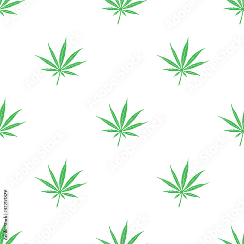 Fototapeta Naklejka Na Ścianę i Meble -  Seamless pattern of cannabis leaves. Vector for design and printing
