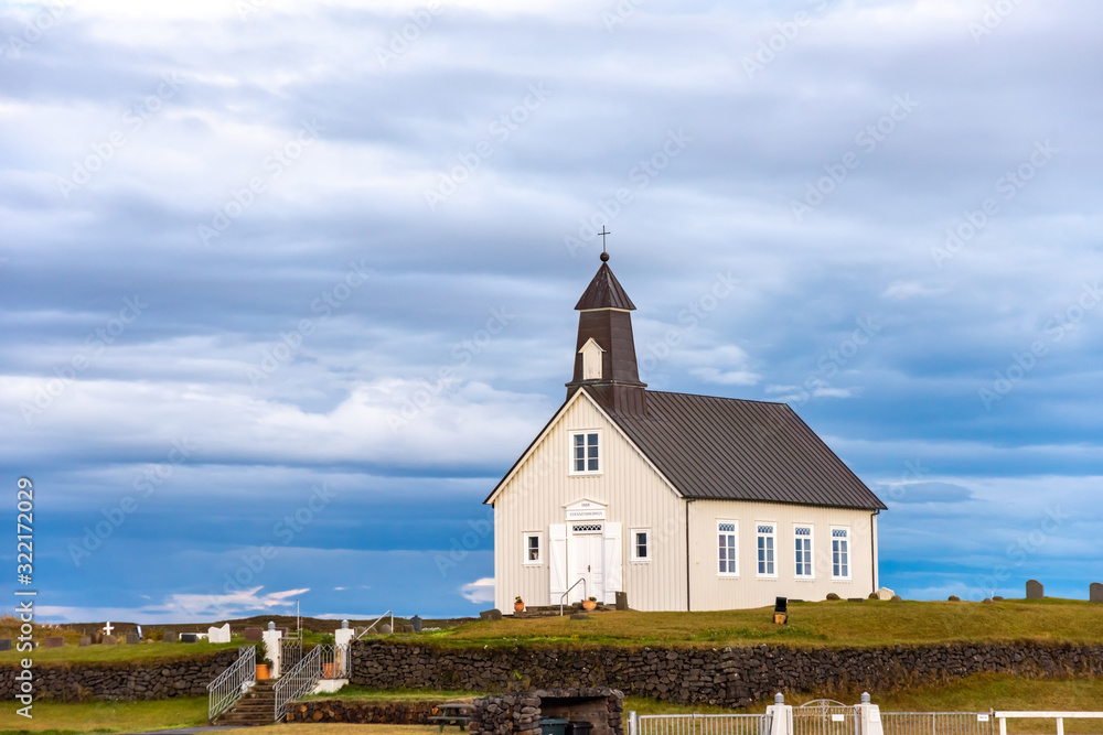 The Wooden Church on Southern Coast of Iceland, called Strandarkirkja.