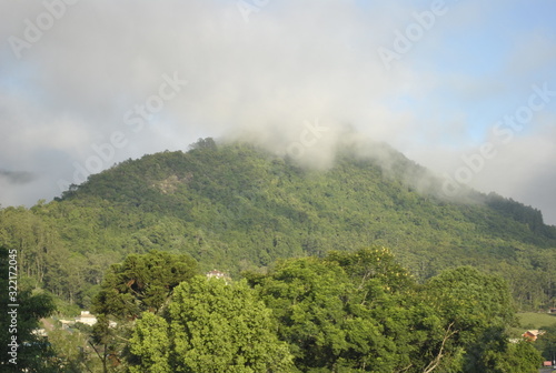 landscape with mountains and clouds