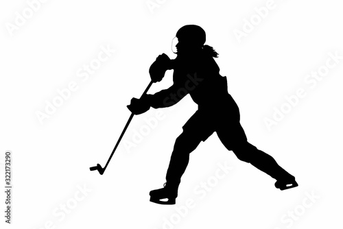 Female Ice Hockey Player Silhouette