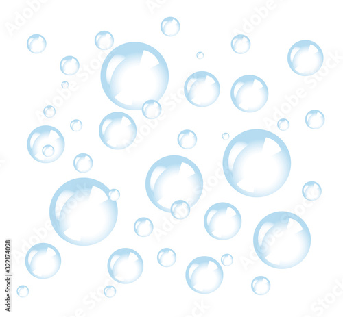 Soap foam bubbles vector concept.