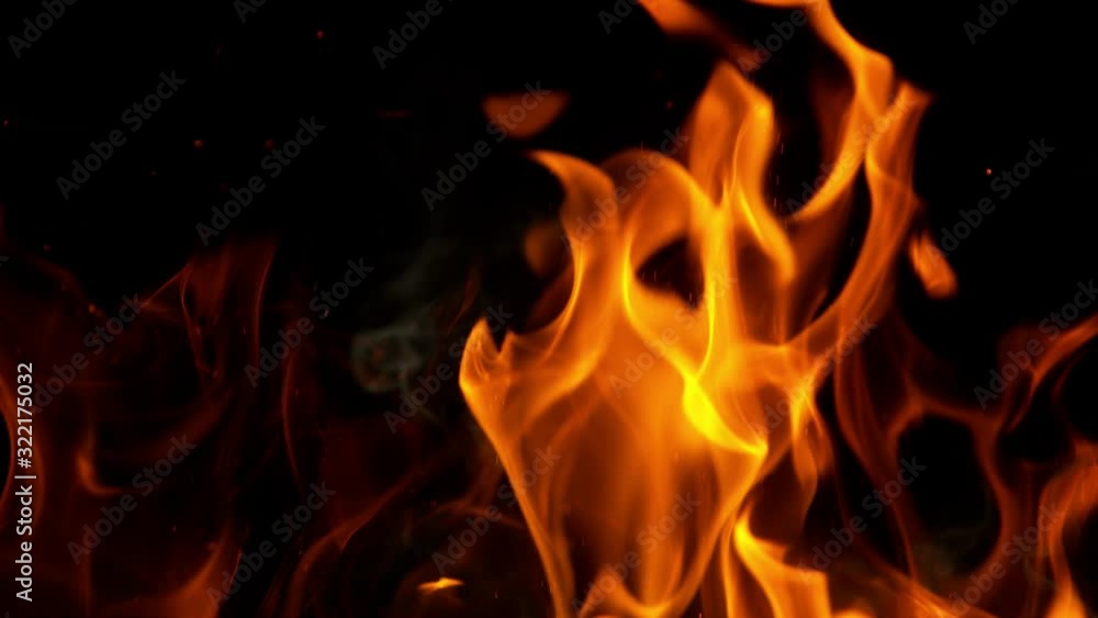 Super slow motion of fire line isolated on black background. Filmed on high speed camera, 1000 fps Super slow motion of fire line isolated on black background. Filmed on high speed camera, 1000 fps