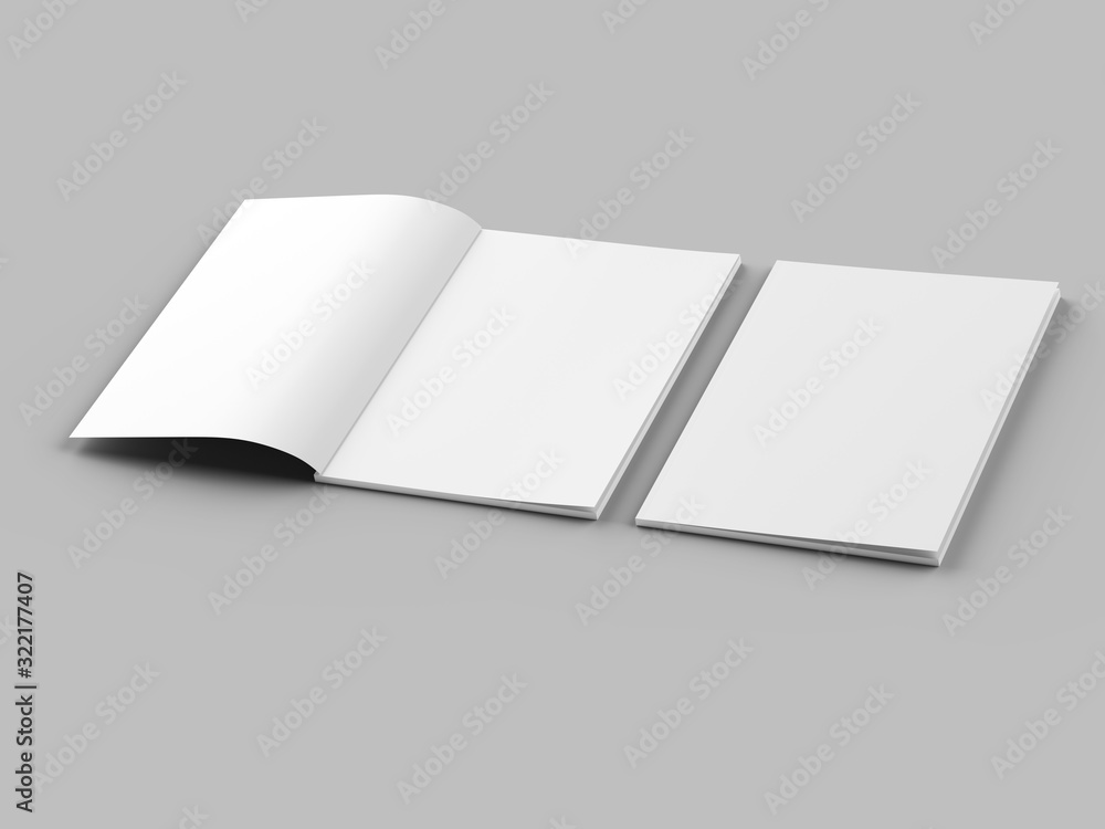 Magazine with open cover. Vertical A4 format. 3d illustration. Magazine with open cover. Vertical A4 format. 3d illustration.