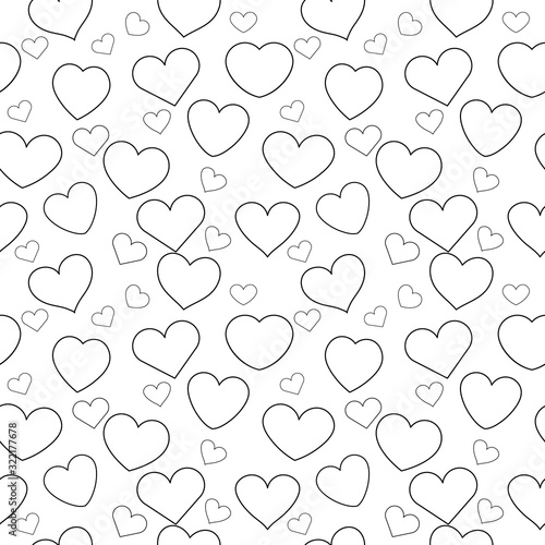 Seamless pattern of white Hearts on white background. Vector illustration
