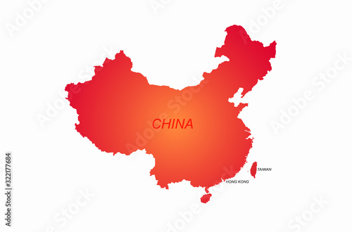 china map. background vector of chinese boundary. asia countries map.