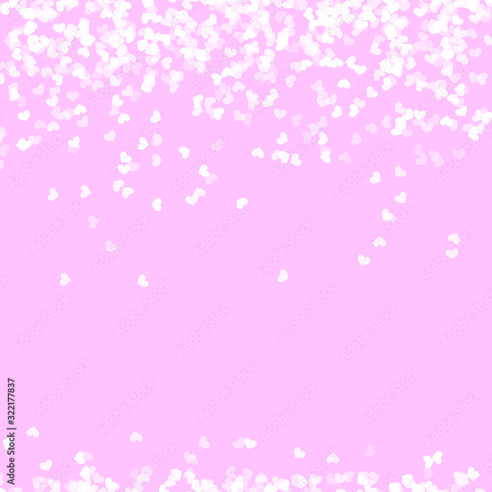 Random falling hearts confetti. Valentines day background. Vector illustration Random falling hearts confetti. Valentines day background. Vector illustration