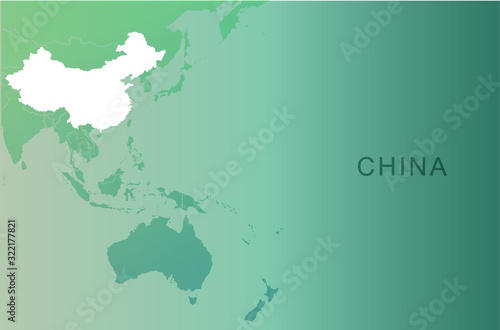 china map. background vector of chinese boundary. asia countries map.