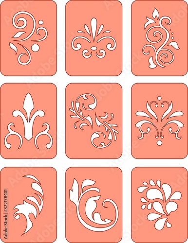 Pink stencil nail art set