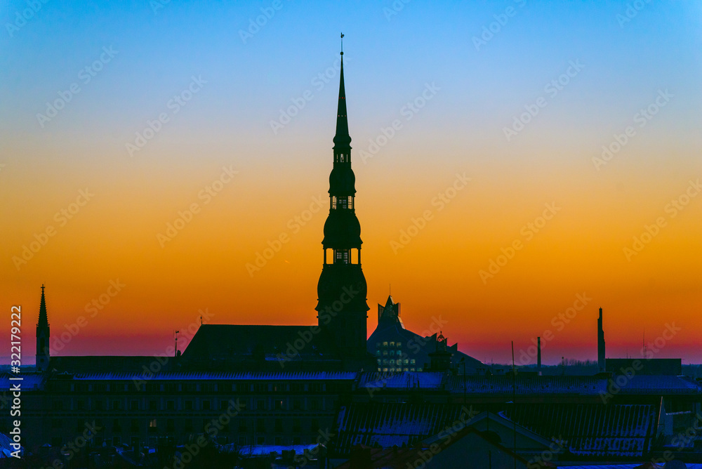 Beautiful aerial panorama view of Riga city skyline, Latvia Beautiful aerial panorama view of Riga city skyline, Latvia