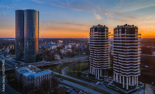 Beautiful aerial panorama view of Riga city skyline, Latvia © Ikars Kublins