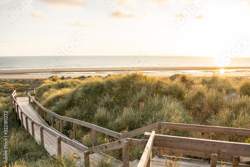 Fototapeta Naklejka Na Ścianę i Meble -  Ynyslas Walkway on the sand dunes