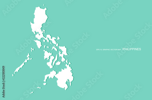 graphic vector map of manila. philippine map. south asia country.