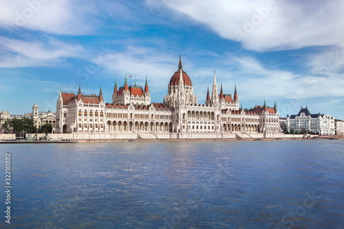 hungarian parliament and Danube river in Budapest