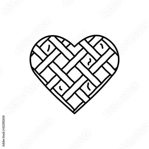 Pie, heart icon. Simple line, outline vector elements of breakfast with love icons for ui and ux, website or mobile application