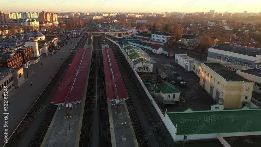 aerial view industrial railway location. aerial view industrial railway location.
