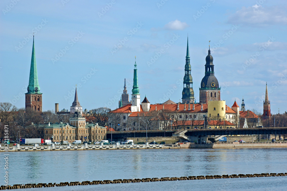 Beautiful aerial panorama view of Riga city skyline, Latvia Beautiful aerial panorama view of Riga city skyline, Latvia