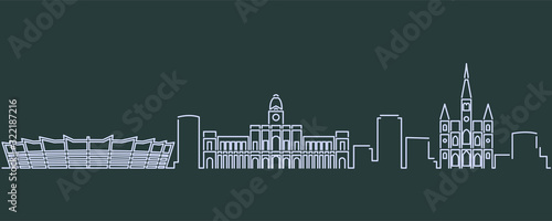 Bild auf Leinwand Belo Horizonte Single Line Skyline Profile