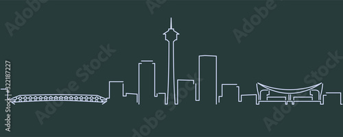 Calgary Single Line Skyline Profile