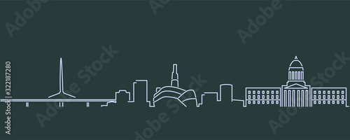 Winnipeg Single Line Skyline Profile