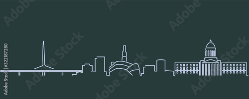 Canvas Print Winnipeg Single Line Skyline Profile