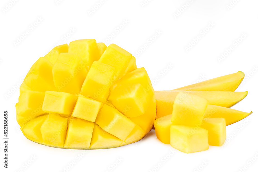mango slices isolated on white background. healthy food mango slices isolated on white background. healthy food