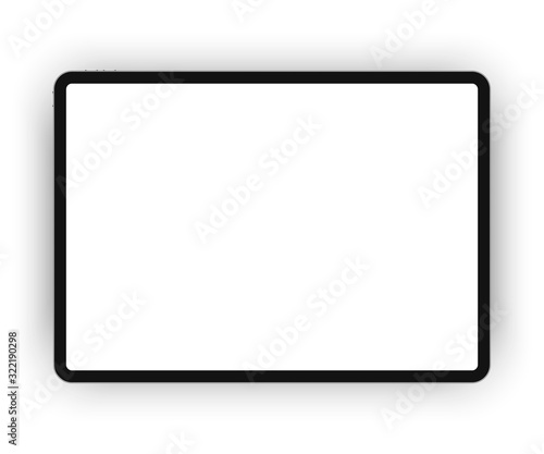 Vector realistic digital drawing pad mockup, high detailed realistic tablet isolated on white