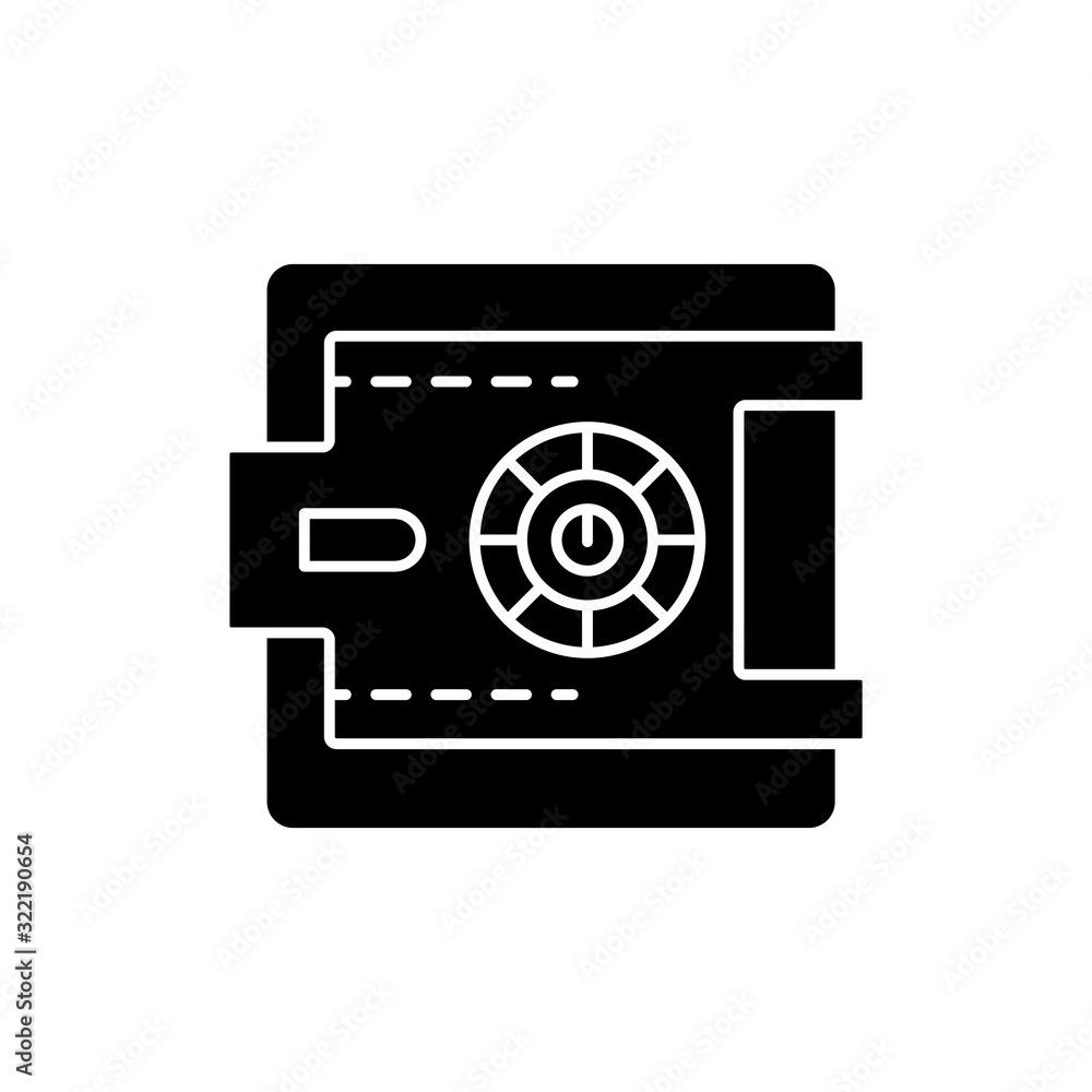 Bank, deposit, safe, safety, strongbox Glyph Icon. Vector isolated illustration