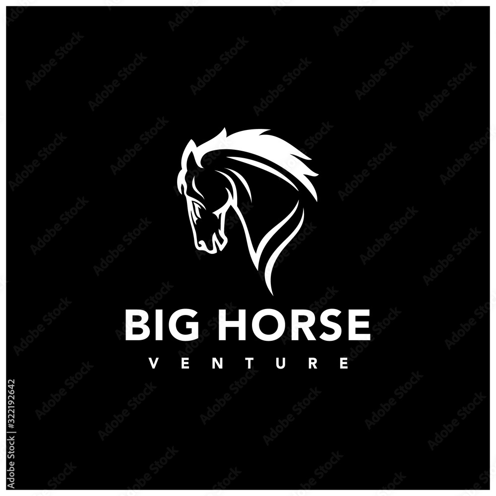 Simple Elegance horse Vector linear icons and logo design 