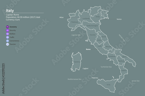 vector of venice in italy map. venice map. europe coyntry map.