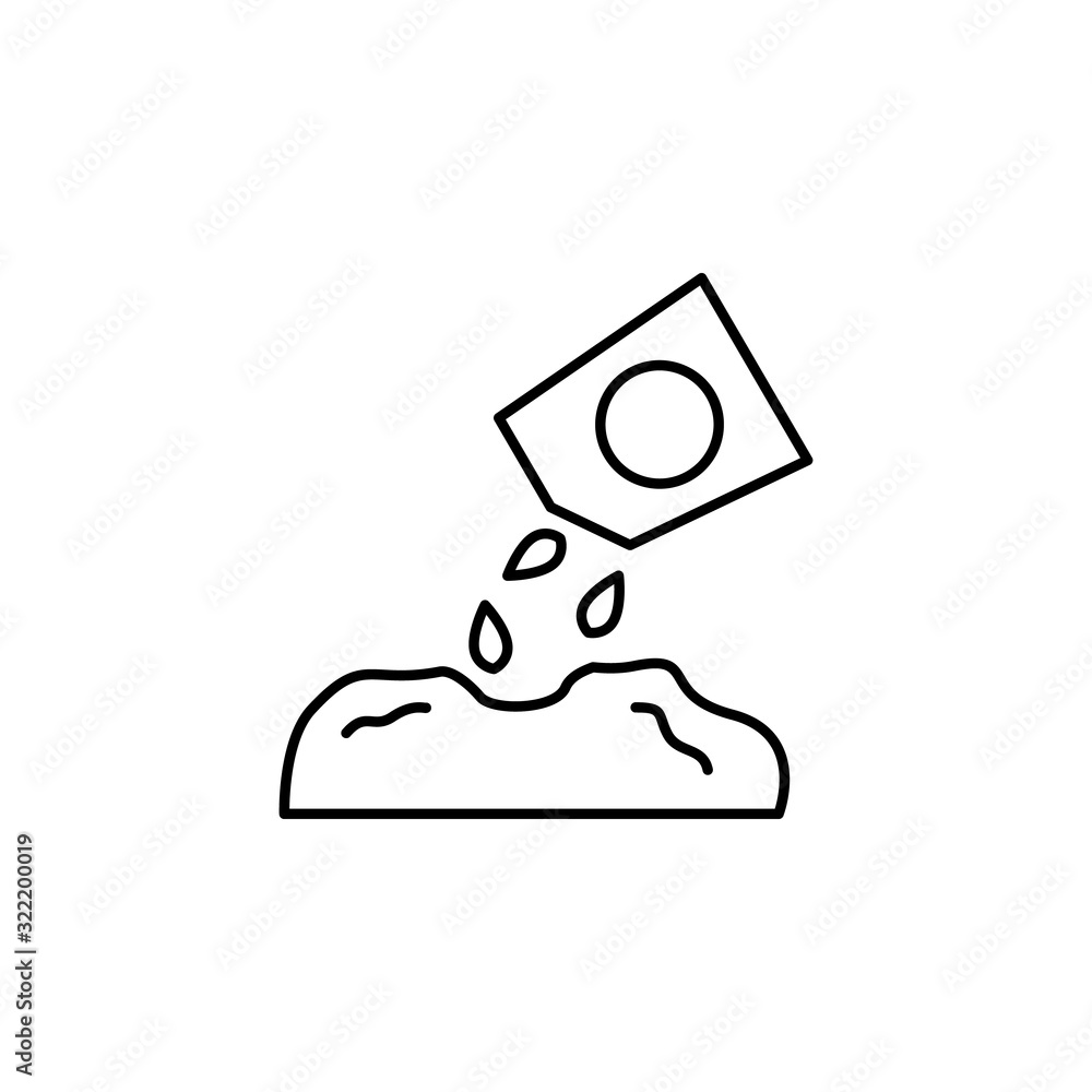 Soil seed icon. Simple line, outline vector elements of spring icons for ui and ux, website or mobile application Soil seed icon. Simple line, outline vector elements of spring icons for ui and ux, website or mobile application