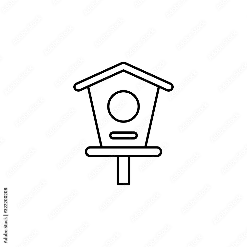 Nesting box bird icon. Simple line, outline vector elements of spring icons for ui and ux, website or mobile application Nesting box bird icon. Simple line, outline vector elements of spring icons for ui and ux, website or mobile application