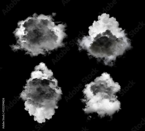 clouds on black background