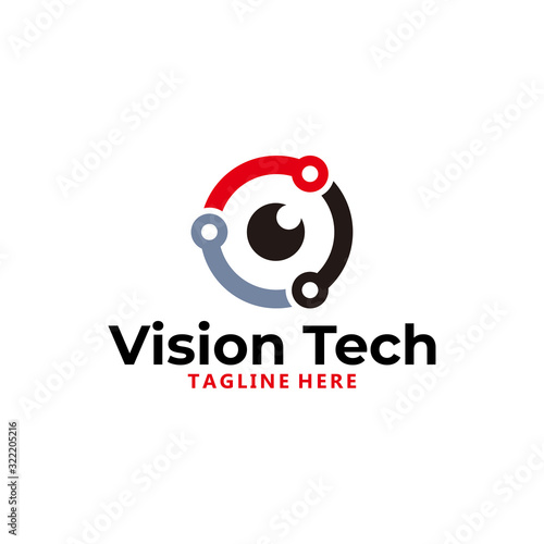 vision tech logo icon vector isolated