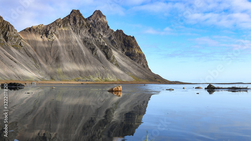 Vestrahorn mountain in southeast Iceland photo