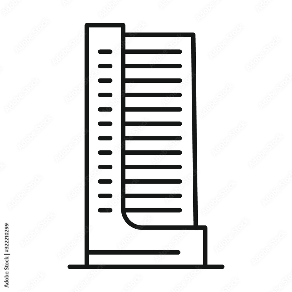 Line vector town building on white background. Urban town architecture, skyscrapers on white background. Element for web, game and advertising Line vector town building on white background. Urban town architecture, skyscrapers on white background. Element for web, game and advertising