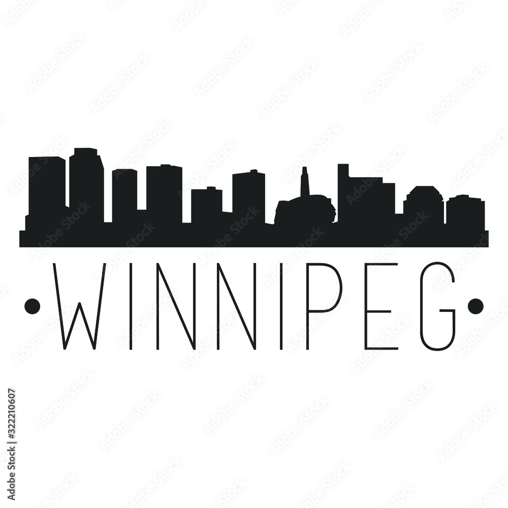 Winnipeg Canada Skyline Souvenir Travel Vector Art Design Tourism.